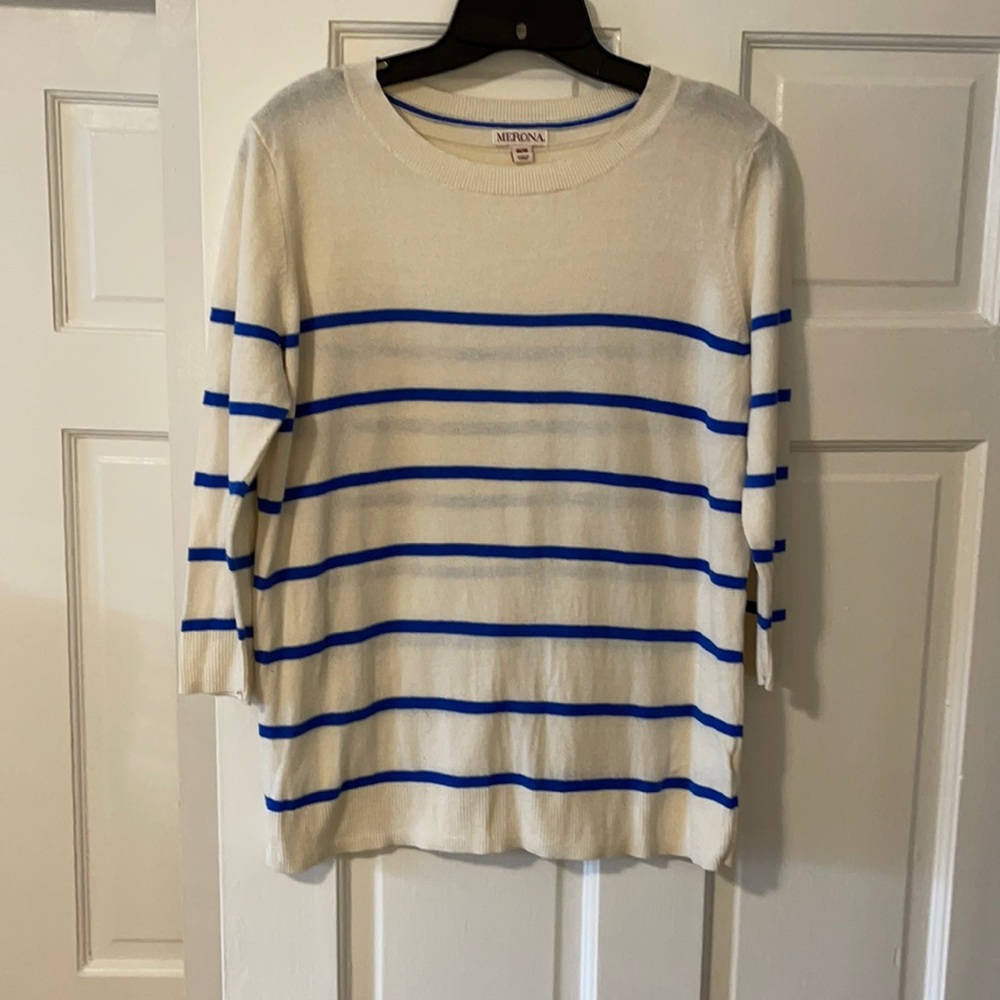 Merona • Blue and White Striped Sweater